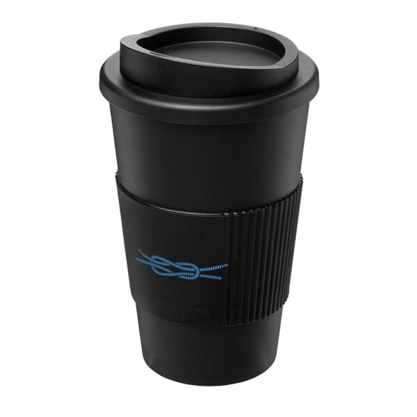 Americano® 350 ml insulated tumbler with grip - Solid black Thumbnail